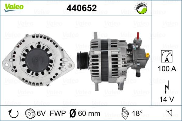 Valeo 440652 - Alternator autospares.lv