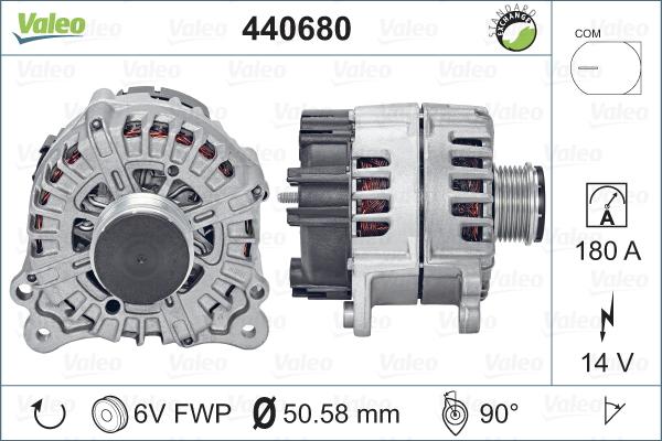 Valeo 440680 - Alternator autospares.lv