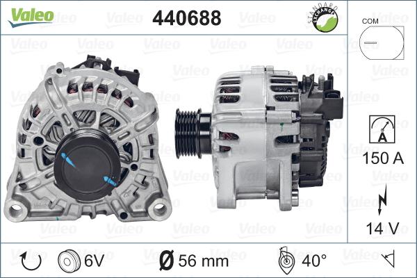 Valeo 440688 - Alternator autospares.lv