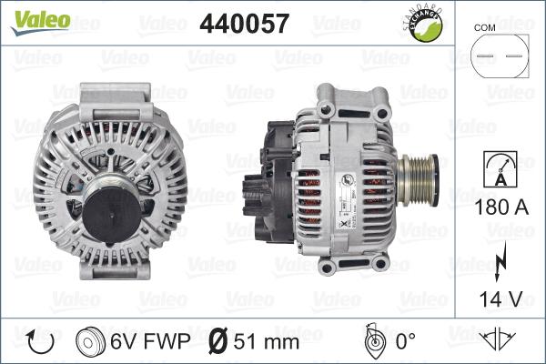 Valeo 440057 - Alternator autospares.lv