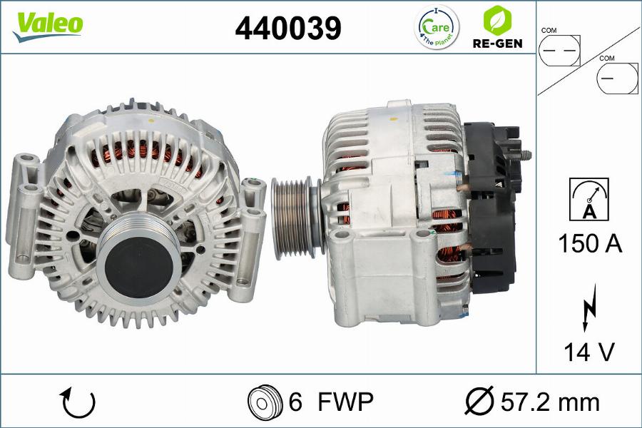 Valeo 440039 - Alternator autospares.lv