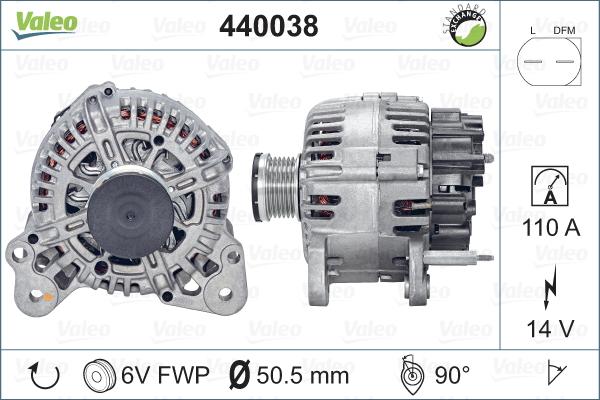 Valeo 440038 - Alternator autospares.lv