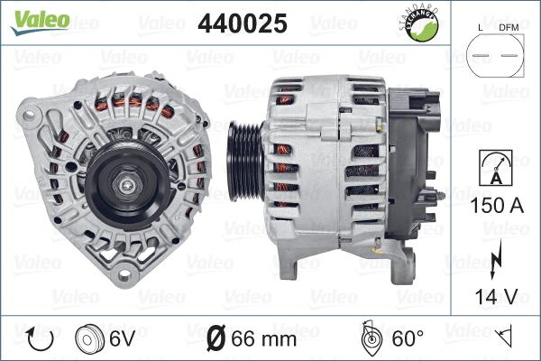 Valeo 440025 - Alternator autospares.lv