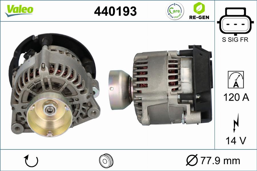 Valeo 440193 - Alternator autospares.lv