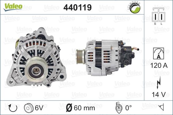 Valeo 440119 - Alternator autospares.lv