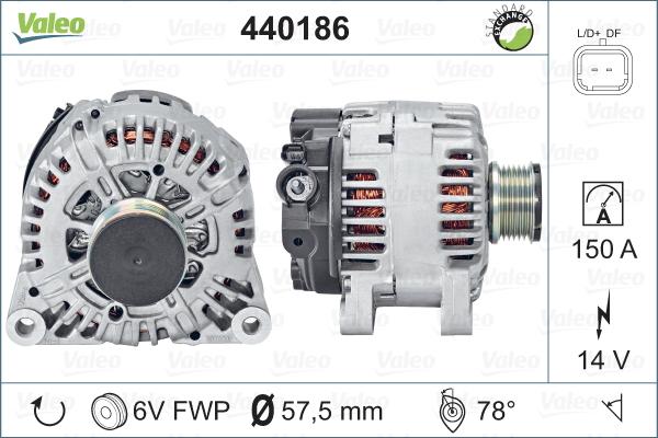 Valeo 440186 - Alternator autospares.lv