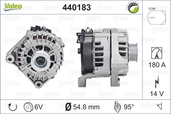 Valeo 440183 - Alternator autospares.lv