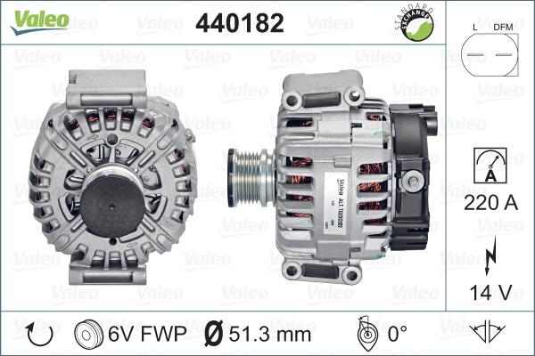 Valeo 440182 - Alternator autospares.lv