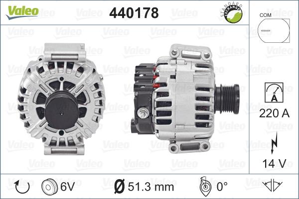 Valeo 440178 - Alternator autospares.lv