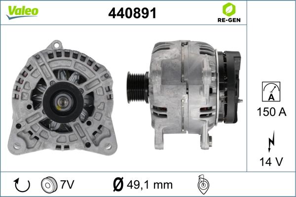 Valeo 440891 - Alternator autospares.lv