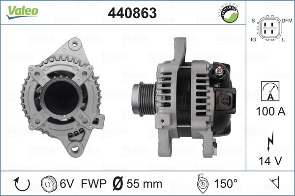 Valeo 440863 - Alternator autospares.lv