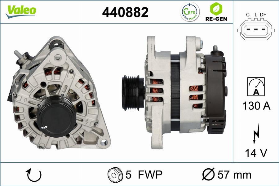 Valeo 440882 - Alternator autospares.lv