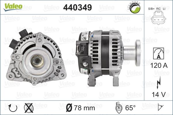 Valeo 440349 - Alternator autospares.lv