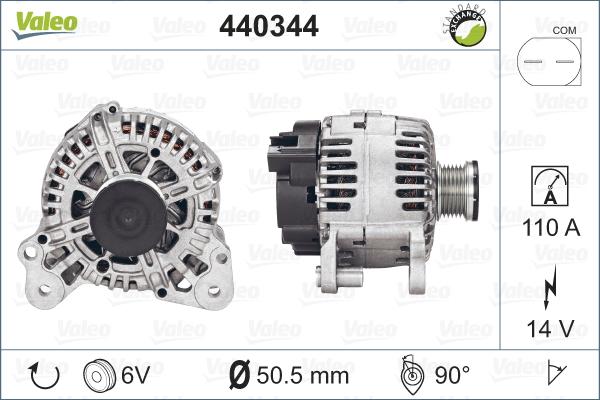 Valeo 440344 - Alternator autospares.lv