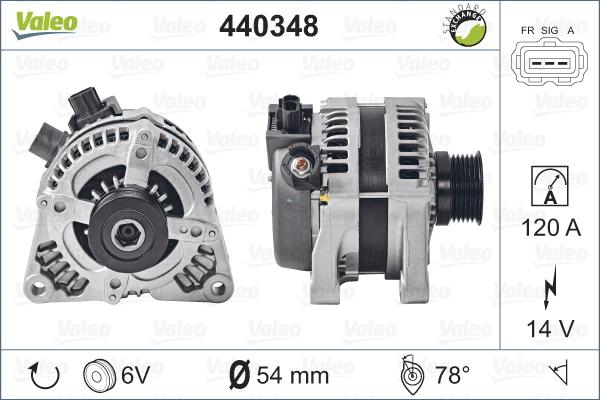 Valeo 440348 - Alternator autospares.lv