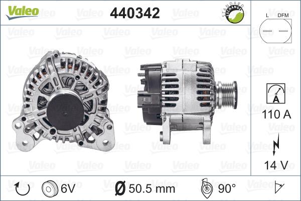 Valeo 440342 - Alternator autospares.lv