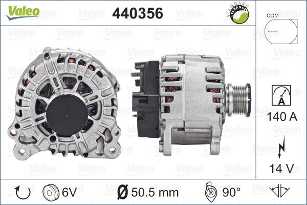 Valeo 440356 - Alternator autospares.lv