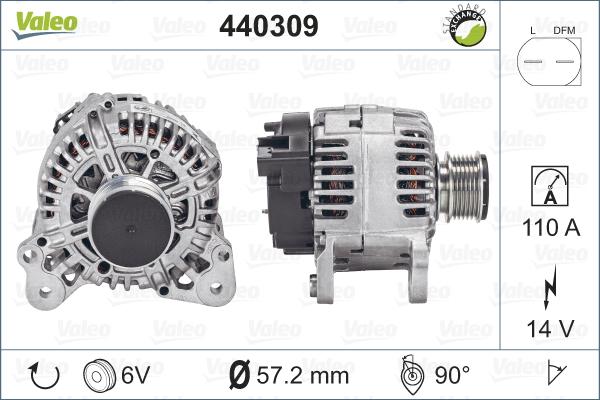 Valeo 440309 - Alternator autospares.lv