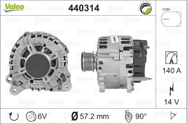 Valeo 440314 - Alternator autospares.lv