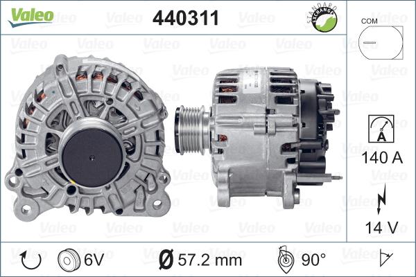 Valeo 440311 - Alternator autospares.lv