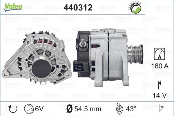 Valeo 440312 - Alternator autospares.lv