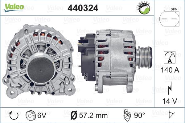 Valeo 440324 - Alternator autospares.lv