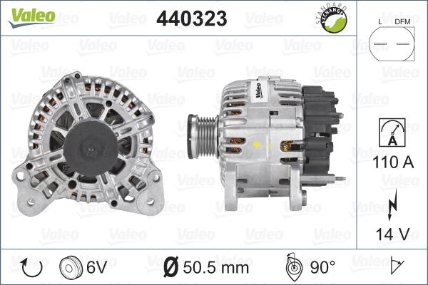 Valeo 440323 - Alternator autospares.lv