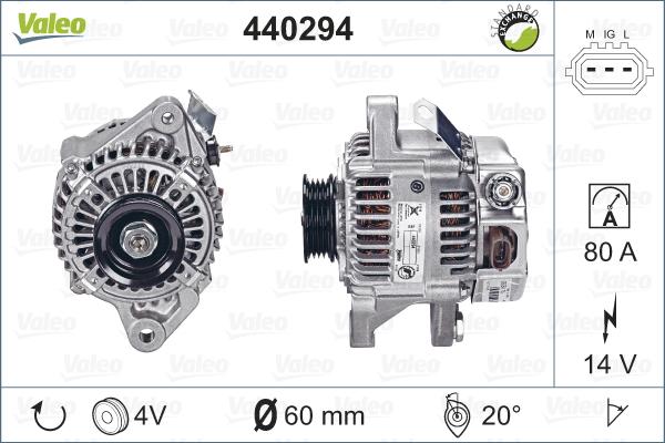 Valeo 440294 - Alternator autospares.lv