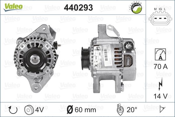 Valeo 440293 - Alternator autospares.lv