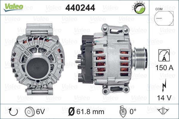 Valeo 440244 - Alternator autospares.lv