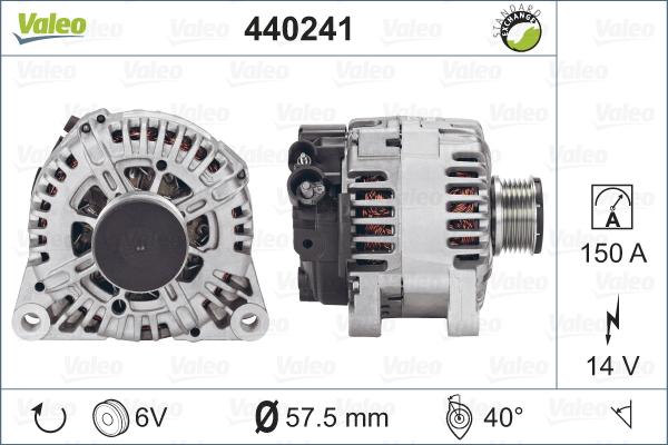 Valeo 440241 - Alternator autospares.lv