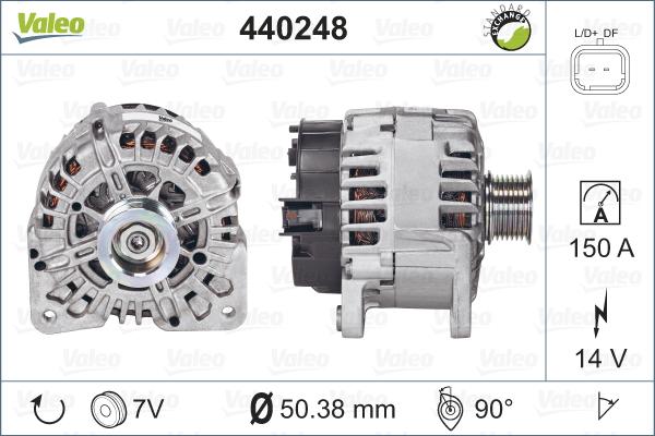 Valeo 440248 - Alternator autospares.lv