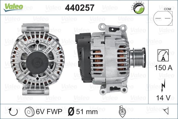 Valeo 440257 - Alternator autospares.lv