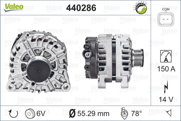 Valeo 440286 - Alternator autospares.lv