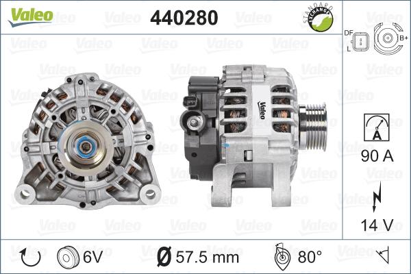 Valeo 440280 - Alternator autospares.lv