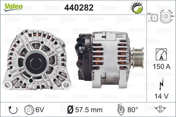 Valeo 440282 - Alternator autospares.lv