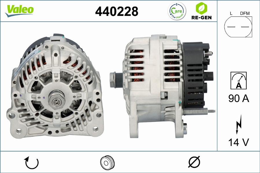 Valeo 440228 - Alternator autospares.lv