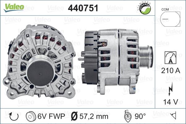 Valeo 440751 - Alternator autospares.lv