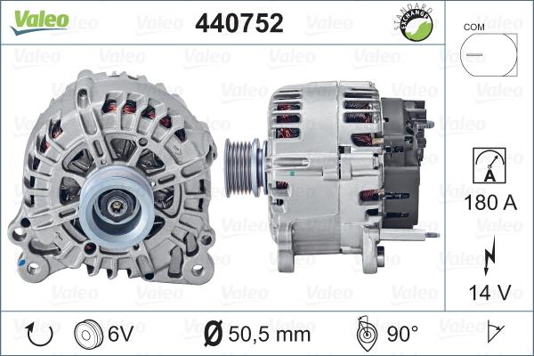 Valeo 440752 - Alternator autospares.lv