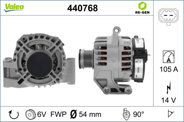 Valeo 440768 - Alternator autospares.lv