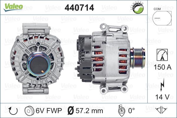 Valeo 440714 - Alternator autospares.lv