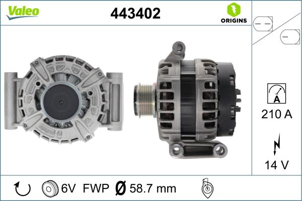 Valeo 443402 - Alternator autospares.lv