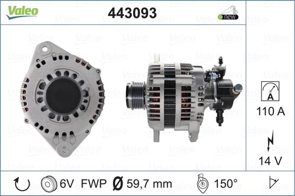 Valeo 443093 - Alternator autospares.lv