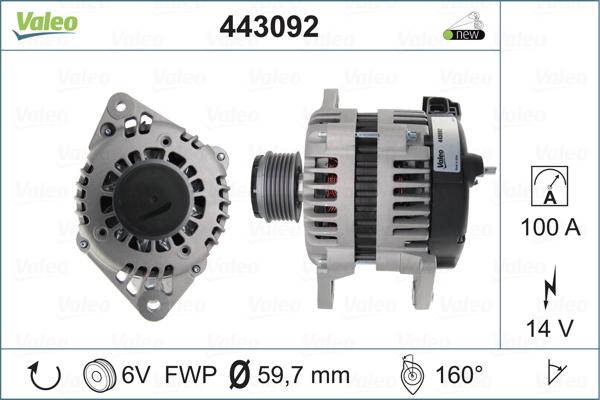 Valeo 443092 - Alternator autospares.lv