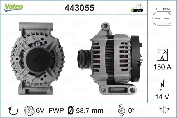 Valeo 443055 - Alternator autospares.lv