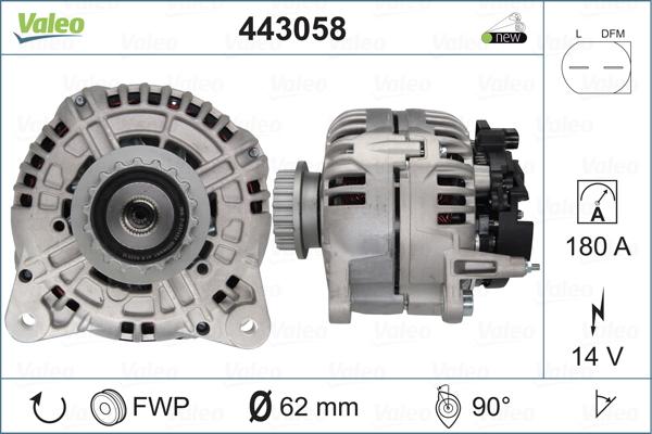 Valeo 443058 - Alternator autospares.lv