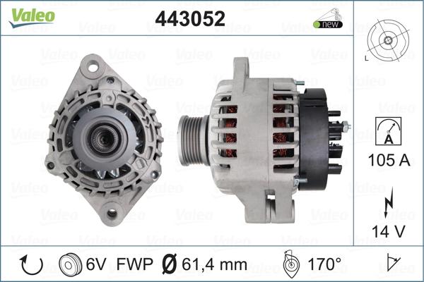 Valeo 443052 - Alternator autospares.lv