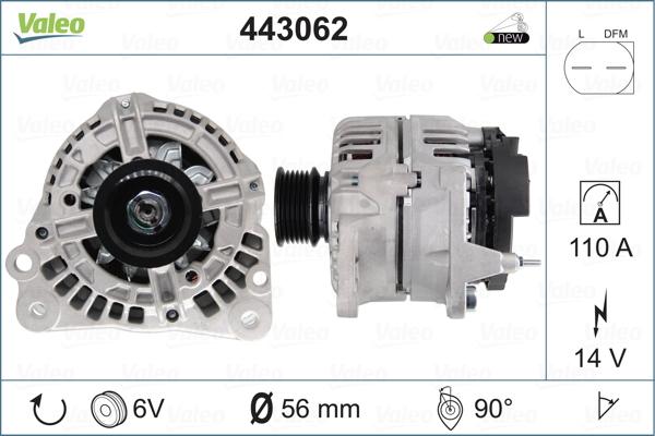 Valeo 443062 - Alternator autospares.lv