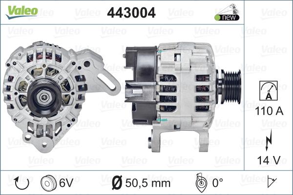 Valeo 443004 - Alternator autospares.lv