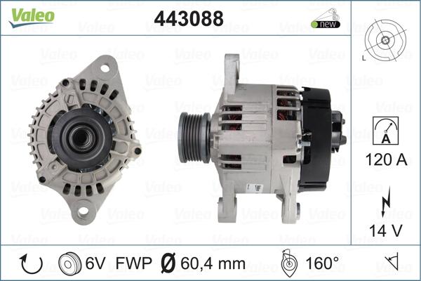 Valeo 443088 - Alternator autospares.lv